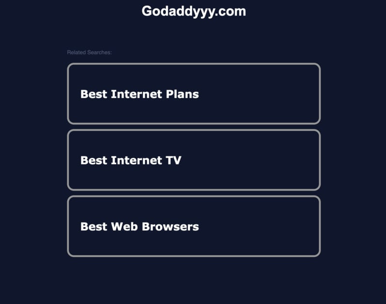 GoDaddy ads page
